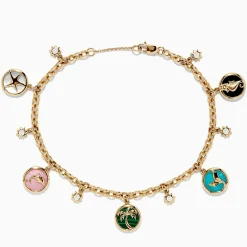 Effy Jewelry Seaside 14K Yellow Gold Mixed Gemstone Charm Bracelet | Bracelets