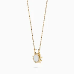 Effy Jewelry Seaside 14K Yellow Gold Mother Of Pearl and Diamond Crab Necklace | Necklaces & Pendants