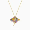 Effy Jewelry Seaside 14K Yellow Gold Multi Sapphire and Diamond Stingray Pendant | Necklaces & Pendants
