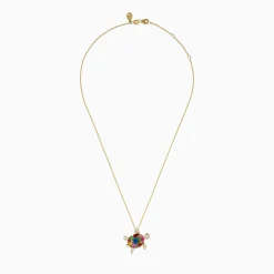 Effy Jewelry Seaside 14K Yellow Gold Multi Sapphire and Diamond Turtle Pendant | Necklaces & Pendants