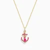 BH Multi Seaside 14K Yellow Gold Ruby and Diamond Anchor Pendant | Necklaces & Pendants