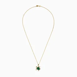 Effy Jewelry Seaside 14K Yellow Gold White and Black Diamond Enamel Turtle Pendant | Necklaces & Pendants