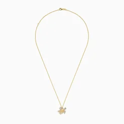 Effy Jewelry Seaside 14K Yellow Gold White and Black Diamond Turtle Pendant | Necklaces & Pendants
