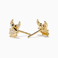 Effy Jewelry Seaside 14K Yellow Gold White u0026 Black Diamond Crab Earrings | Earrings