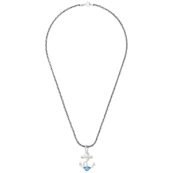 Effy Jewelry Seaside Sterling Silver u0026 18K Gold Blue Topaz Anchor Pendant, 0.80 TCW | Necklaces & Pendants