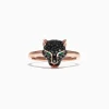 Effy Jewelry Signature 14K Rose Gold Black Diamond u0026 Emerald Mini Ring, 0.46 TCW | Rings