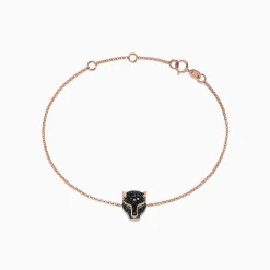 BH Multi Signature 14K Rose Gold Black Diamond u0026 Emerald Bracelet, 0.44 TCW | Bracelets