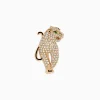 Effy Jewelry Signature 14K Rose Gold Diamond and Emerald Panther Pin | Accessories