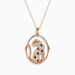 Effy Jewelry Signature 14K Rose Gold Diamond and Emerald Pendant, 0.44 TCW | Necklaces & Pendants