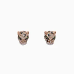 Effy Jewelry Signature 14K Rose Gold Diamond and Tsavorite Stud Earrings, 0.49 TCW | Earrings