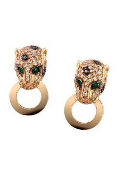 Effy Jewelry Signature 14K Rose Gold Diamond u0026 Emerald Earrings, 0.65 TCW | Earrings