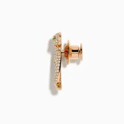Effy Jewelry Signature 14K Rose Gold Diamond and Emerald Panther Pin | Accessories