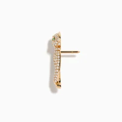 Effy Jewelry Signature 14K Rose Gold Diamond and Emerald Panther Pin | Accessories
