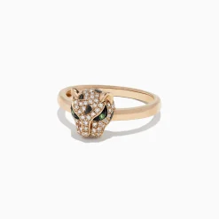 Effy Jewelry Signature 14K Rose Gold Diamond and Tsavorite Mini Ring, 0.25 TCW | Rings
