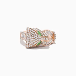 Effy Jewelry Signature 14K Rose Gold Emerald and Diamond Panther Ring | Rings