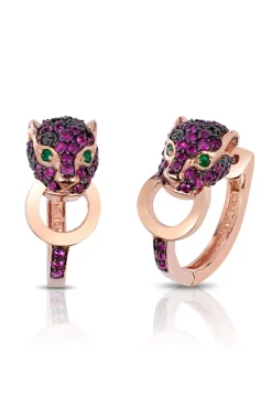 Effy Jewelry Signature 14K Rose Gold Ruby, Black Diamond and Emerald Earrings | Earrings