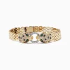 Effy Jewelry Signature 14K 2-Tone Gold Diamond and Emerald 7" Bracelet, 1.35 TCW | Bracelets