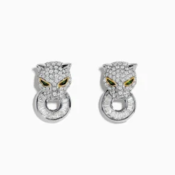Effy Jewelry Signature 14K Two Tone Gold Emerald and Diamond Earrings | Earrings