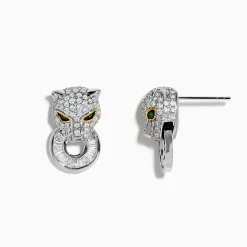 Effy Jewelry Signature 14K Two Tone Gold Emerald and Diamond Earrings | Earrings