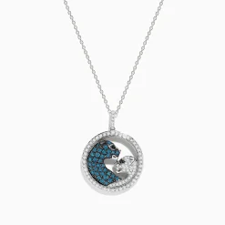 Effy Jewelry Signature 14K White Gold Blue, White, and Black Diamond Pendant | Necklaces & Pendants