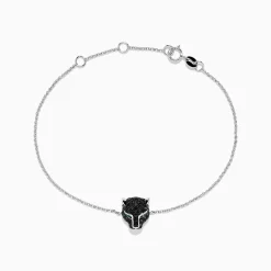 Effy Jewelry Signature 14K White Gold Blakc Diamond and Emerald Panther Bracelet | Bracelets