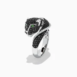 Effy Jewelry Signature 14K White Gold Black u0026 White Diamond Panther Ring, 1.54 TCW | Rings