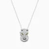 Effy Jewelry Signature 14K White Gold Diamond and Emerald Panther Pendant | Necklaces & Pendants