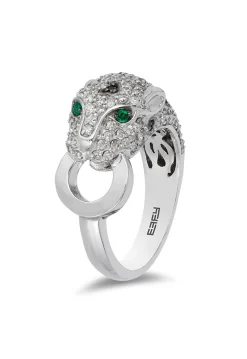 Effy Jewelry Signature 14K White Gold Diamond and Emerald Ring, 1.40 TCW | Rings