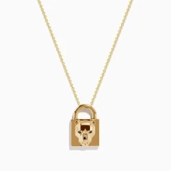 Effy Jewelry Signature 14K Yellow Gold Black Diamond Lock Pendant | Necklaces & Pendants
