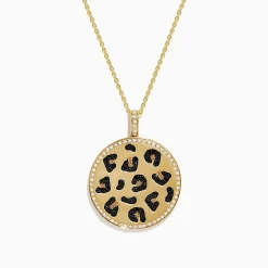 Effy Jewelry Signature 14K Yellow Gold Black White and Espresso Diamond Spot Pendant | Necklaces & Pendants