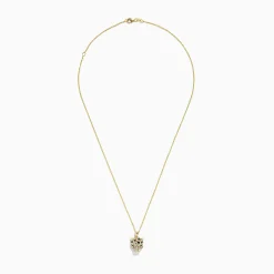 BH Multi Signature 14K Yellow Gold Black and White Diamond Panther Pendant | Necklaces & Pendants