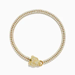 Effy Jewelry Signature 14K Yellow Gold Diamond Tennis Bracelet with Panther Clasp | Bracelets