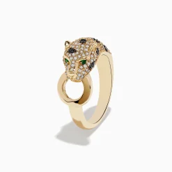 Effy Jewelry Signature 14K Yellow Gold Diamond and Emerald Ring, 0.67 TCW | Rings