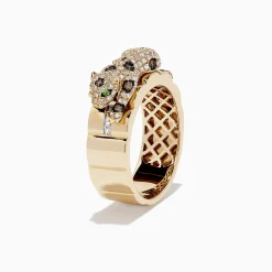 Effy Jewelry Signature 14K Yellow Gold Diamond and Tsavorite Panther Ring, 0.64 TCW | Rings