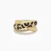 BH Multi Signature 14K Yellow Gold Diamond Spot Crossover Ring | Rings