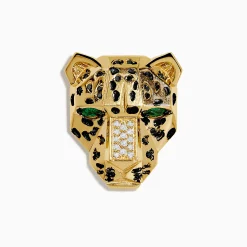 Effy Jewelry Signature 14K Yellow Gold Diamond and Emerald Panther Pin | Accessories