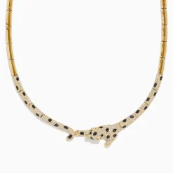 Effy Jewelry Signature 14K Yellow Gold Diamond and Emerald Panther Necklace | Necklaces & Pendants
