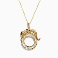 Effy Jewelry Signature 14K Yellow Gold Diamond and Emerald Pendant | Necklaces & Pendants