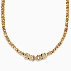 Effy Jewelry Signature 14K Yellow Gold Diamond and Emerald Panther Necklace | Necklaces & Pendants