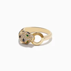 Effy Jewelry Signature 14K Yellow Gold Diamond and Emerald Ring, 0.67 TCW | Rings