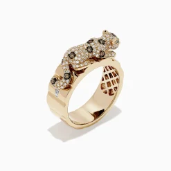 Effy Jewelry Signature 14K Yellow Gold Diamond and Tsavorite Panther Ring, 0.64 TCW | Rings