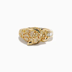 Effy Jewelry Signature 14K Yellow Gold Diamond and Emerald Panther Ring | Rings