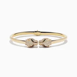 Effy Jewelry Signature 14K Yellow Gold Emerald and Diamond Bangle | Bracelets