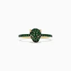 BH Multi Signature 14K Yellow Gold Emerald and Tsavorite Panther Ring, 0.57 TCW | Rings