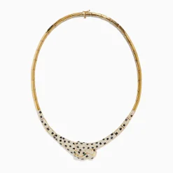 Effy Jewelry Signature 14K Yellow Gold Emerald, Black and White Diamond Necklace | Necklaces & Pendants