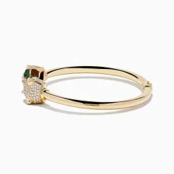 Effy Jewelry Signature 14K Yellow Gold Emerald and Diamond Bangle | Bracelets
