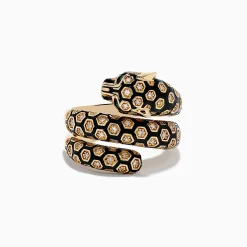 Effy Jewelry Signature 14K Yellow Gold Emerald and Diamond Panther Ring | Rings