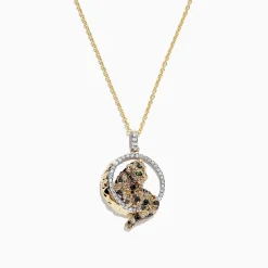 Effy Jewelry Signature 14K Yellow Gold Multi Color Diamond Panther Pendant, 0.81 TCW | Necklaces & Pendants