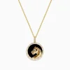 Effy Jewelry Signature 14K Yellow Gold Onyx Emerald and Diamond Panther Pendant | Necklaces & Pendants