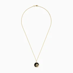 Effy Jewelry Signature 14K Yellow Gold Onyx Emerald and Diamond Panther Pendant | Necklaces & Pendants